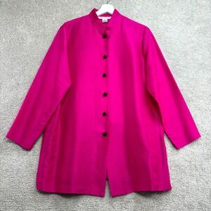 Any Wear By Josie Natori Kimono Jacket Womens Medium Pink Silk  Barbiecore